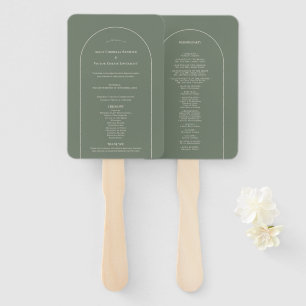 Abanico Programa simple de Boho Arch Sage Green Wedding
