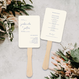 Abanico Programa simple de casamiento azul de la Marina Mi