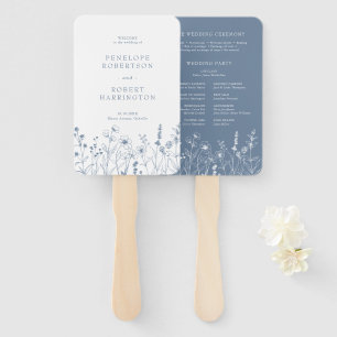 Abanico Programa simple de casamiento con flores silvestre