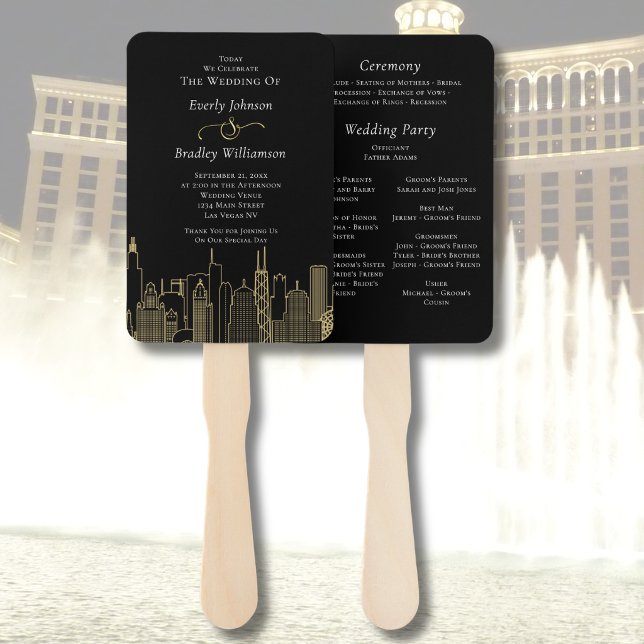 Abanico Programa sofisticado de Las Vegas negro y blanco c (Subido por el creador)
