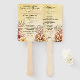 Abanico Programa Terracota Floral de acuarela de otoño