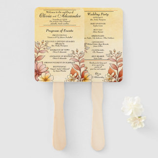 Abanico Programa Terracota Floral de acuarela de otoño