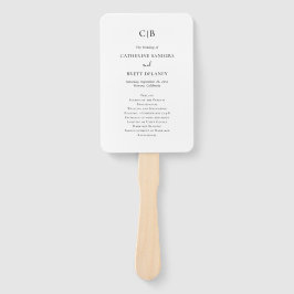 Abanico Programa tradicional de bodas negras y blancas