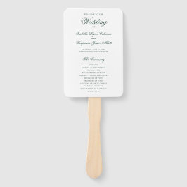 Abanico Programa tradicional de matrimonio formal verde fo