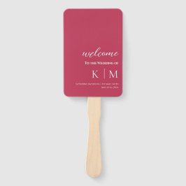 Abanico Programa Viva Magenta-Moderno- Monograma-Boda-