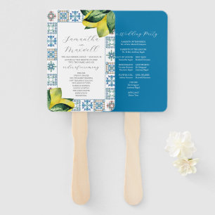 Abanico Programas de boda acuarela Amalfi Tile
