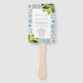 Abanico Programas de boda acuarela Amalfi Tile