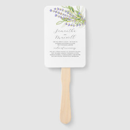 Abanico Programas de boda acuarela Florales de lavanda