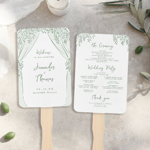 Abanico Programas de Boda Caprichosos Arco Floral Sage