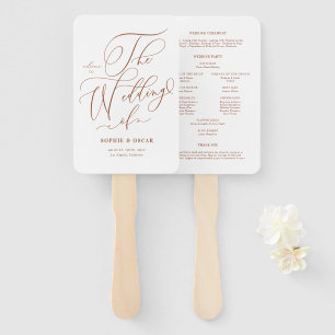 Abanico Programas de Boda con Caligrafía Caprichosa de Ter