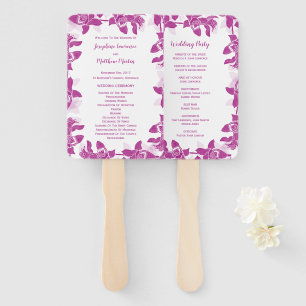 Abanico Programas de Boda de orquídeas magenta elegante