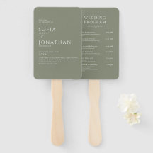 Programas de Boda Minimalistas Elegantes Verde Sal