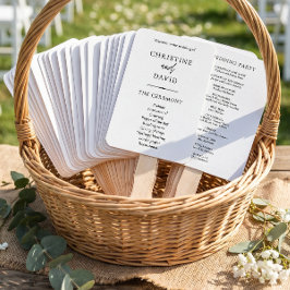 Abanico Programas de Boda Minimalistas Modernos en Blanco 