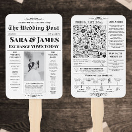 Abanico Programas de boda Periódico con Timeline, Boda