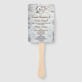 Abanico Programas de Boda Rústica de Árbol de Birch Countr