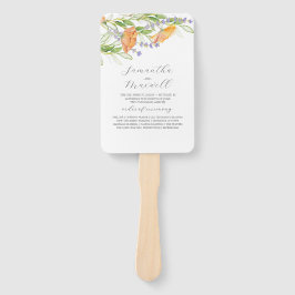 Abanico Programas de casamiento acuarela Tema de flor silv