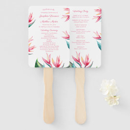 Abanico Programas de Ceremonia de Aves del Paraíso Boda