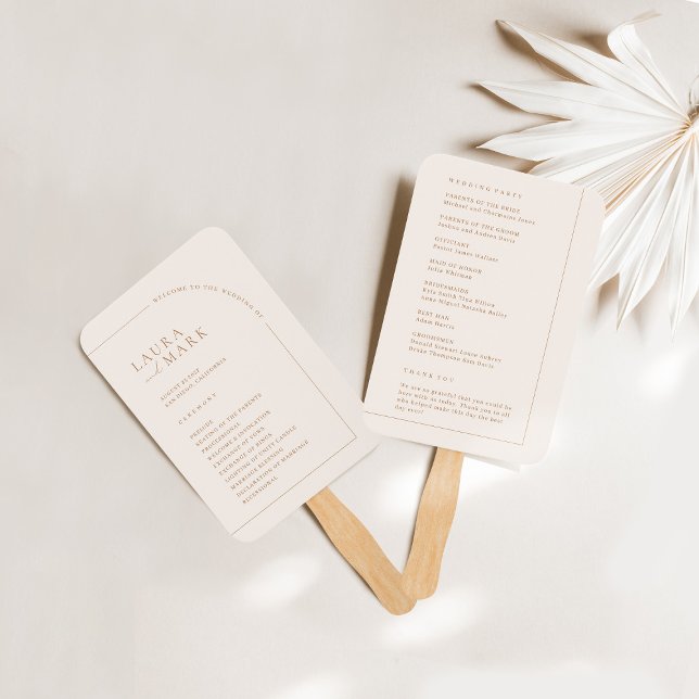 Abanico Programas de ceremonias de Boda de arco minimalist (Subido por el creador)