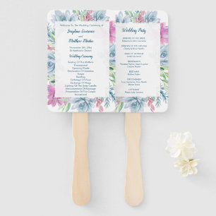 Abanico Programas de ceremonias de Boda de suculentos acua