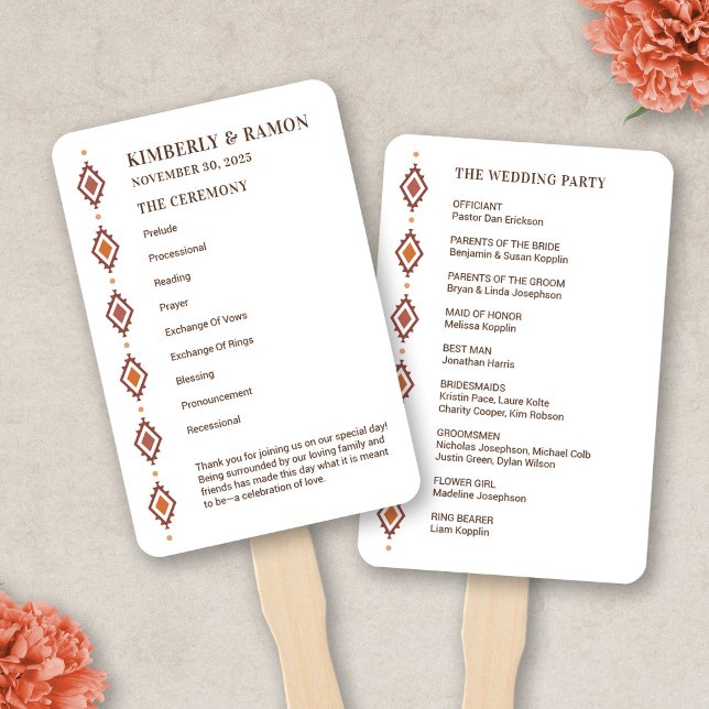 Abanico Programas de fans rusos de Bodas occidentales (Rustic Western Wedding Program Fan)