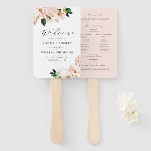 Abanico Programas de matrimonio de Magnolias e Hidrangeas