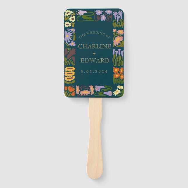 Abanico Programas modernos de Boho Moda Wedding (Anverso)