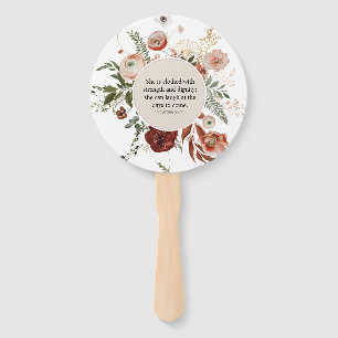 Abanico Proverbios 31:25 Flores Rosa Claro Acuarela