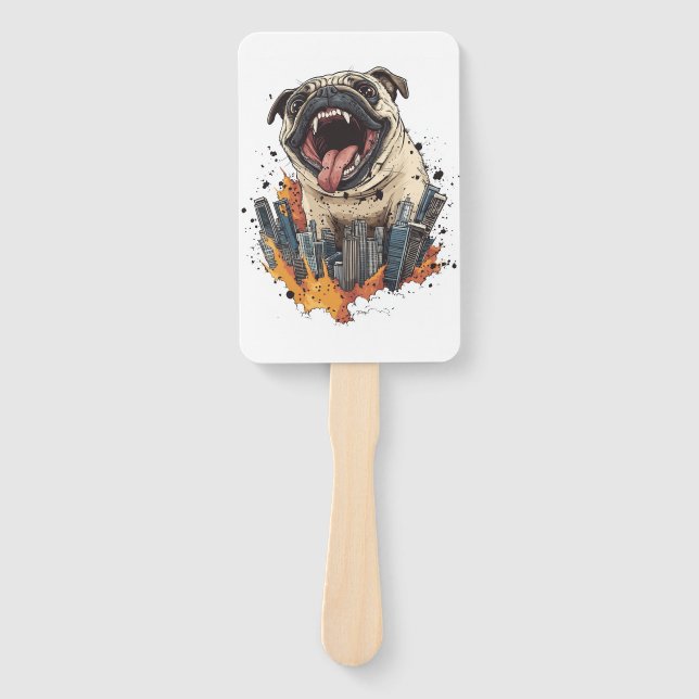 Abanico Pugzilla Ataca � Perro Monstruo Divertido (Anverso)