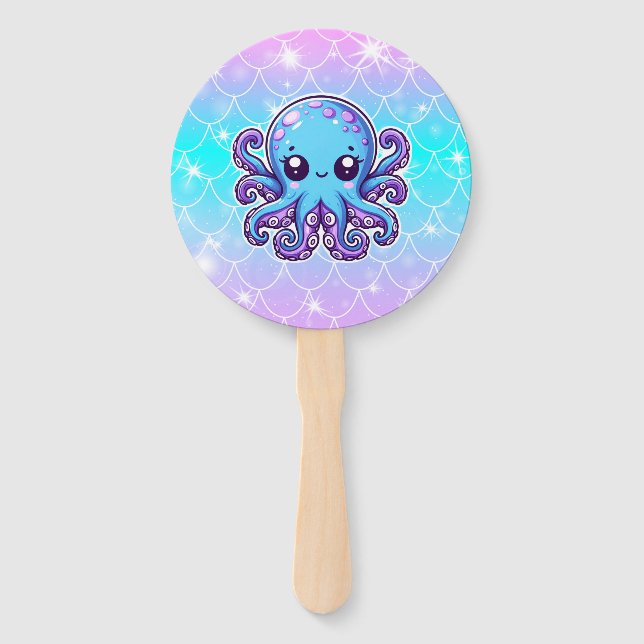 Abanico Pulpo azul lindo (Anverso)