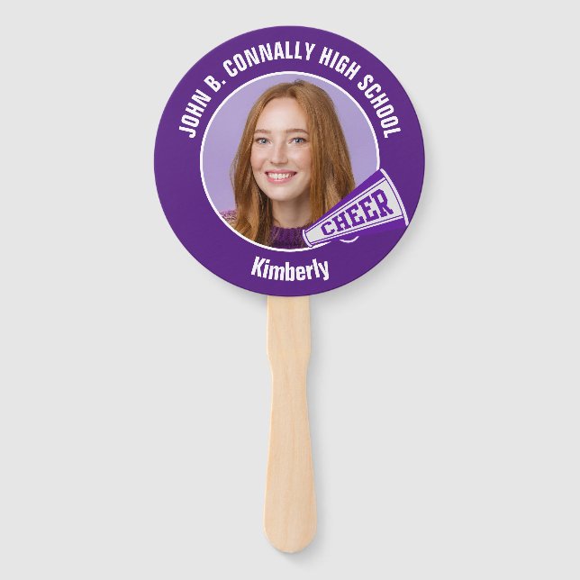 Abanico Purple Cheerleader Photo High School Spirit (Anverso)
