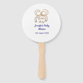 Abanico Purpurina bebé dorado proa ducha real azul bebé