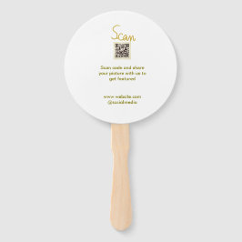 Abanico Purpurina de código QR de exploración dorada llama