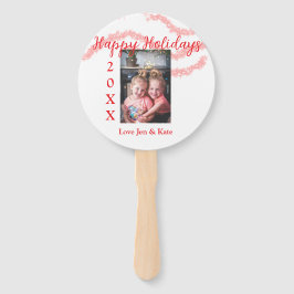 Abanico Purpurina rojo niños foto familiar feliz nombre de