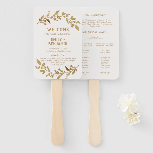 Abanico Ramas curvas | Programa de Bodas de Oro (Anverso y reverso)