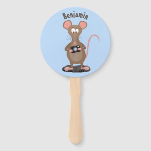 Abanico Rata divertida con ilustracion de personalizado de