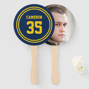Abanico Rayas editables y fotografía deportiva de color de