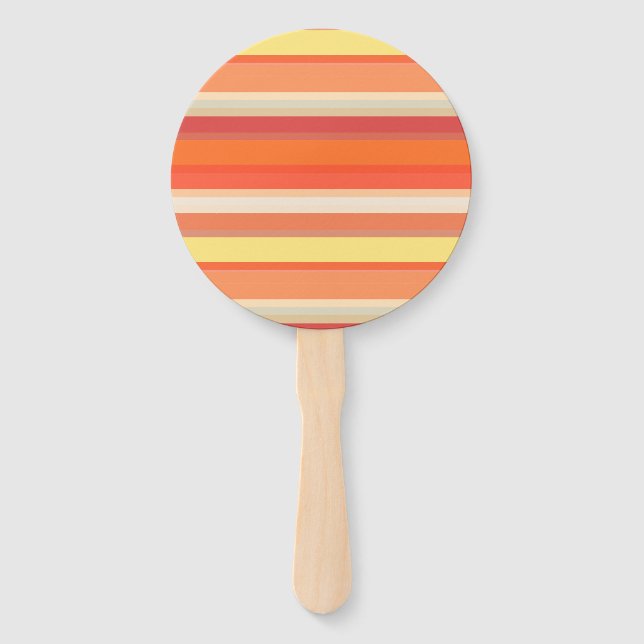 Abanico Rayas rojas de naranja suave (Anverso)