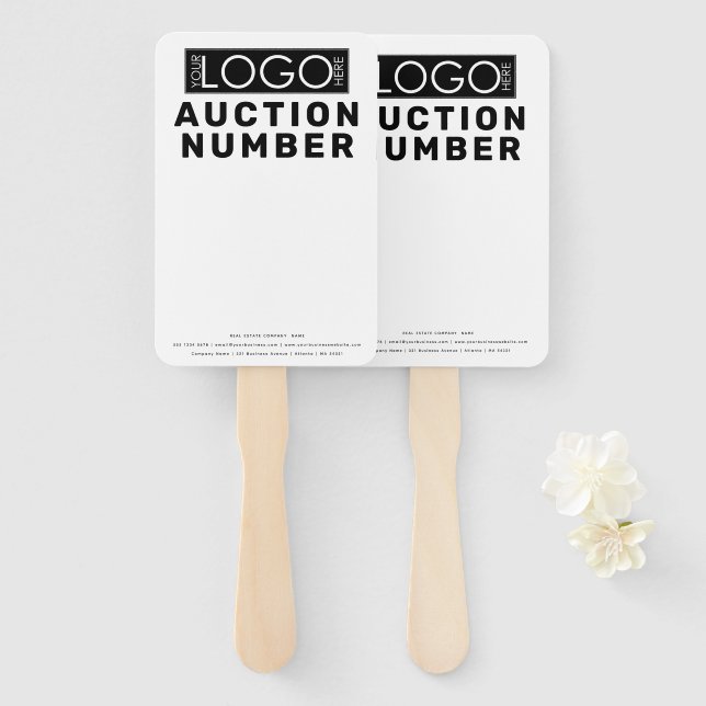 Abanico Real Estate Agent House Bidding Auction Paddle (Anverso y reverso)