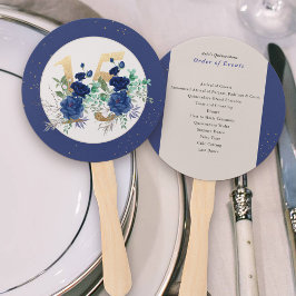 Abanico Real Rosas Azules Quinceanera Orden de Eventos