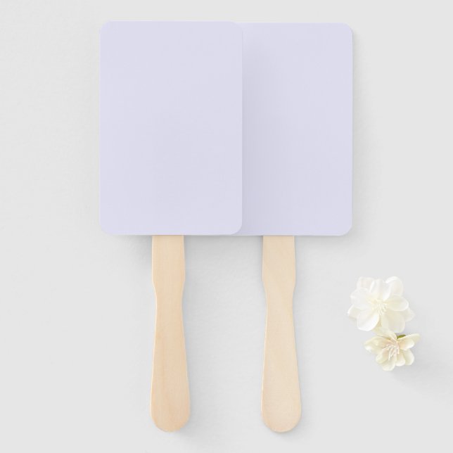 Abanico Rectangular Morado Lavanda para Evento Ele (Anverso y reverso)