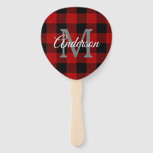 Abanico Red Buffalo Plaid   Personal Inicial   Regalo