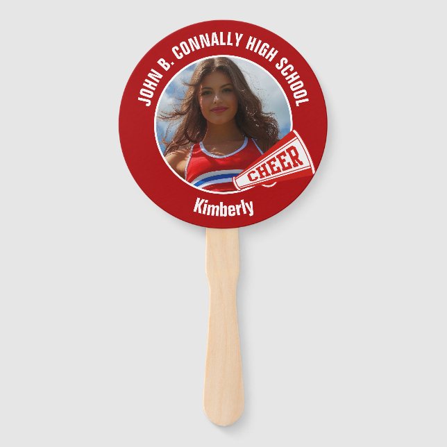 Abanico Red Cheerleader Photo High School Spirit (Anverso)