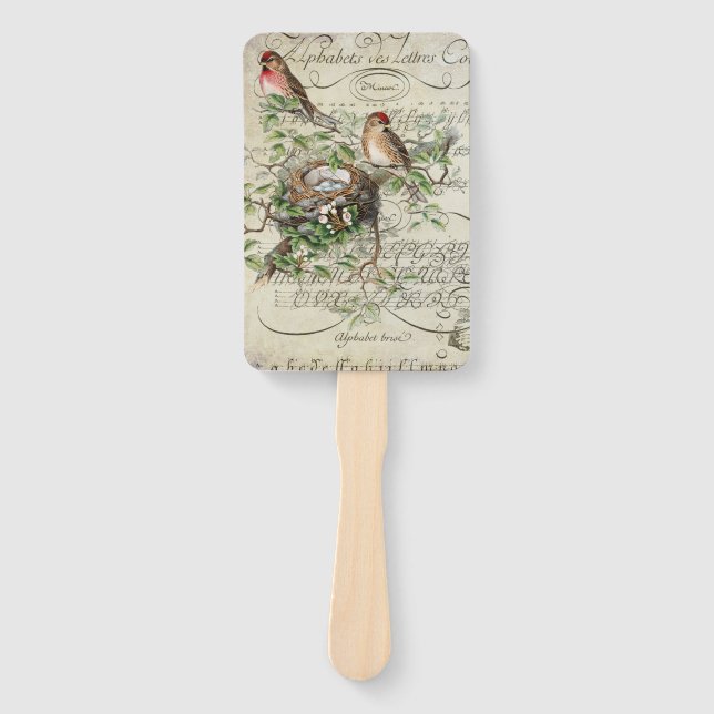 Abanico Red Robin Boda Fan (Anverso)