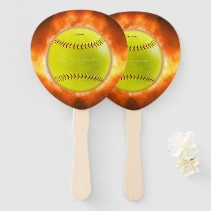 Abanico Regalos gay de Softball artístico en llamas de Sli