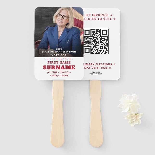 Abanico Republican Party Campaign Personalized QR & Photo (Anverso y reverso)