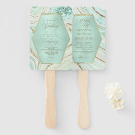 Abanico Resumen Agate Boda Ceremonia Mint ID827 Hand Fa