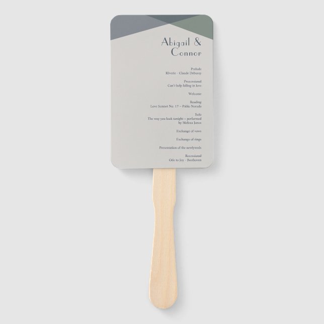 Abanico Resumen de moda Marea geométrica marea azul polvor (Anverso)