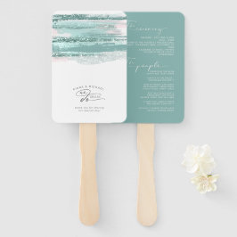 Abanico Resumen Paint Strokes Boda We Do Verde azulada ID8