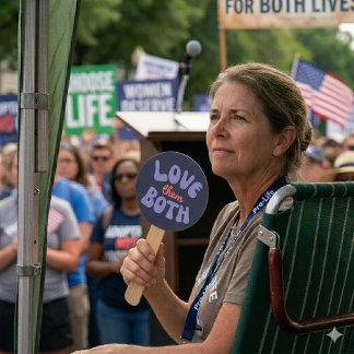 Abanico Retro Love Them Both Pro Life Mom Unborn Baby