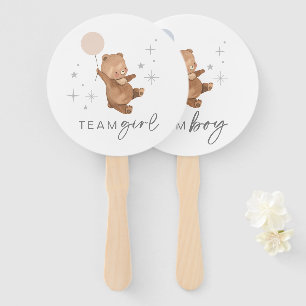 Abanico Revelación de género en globo de osito de peluche 